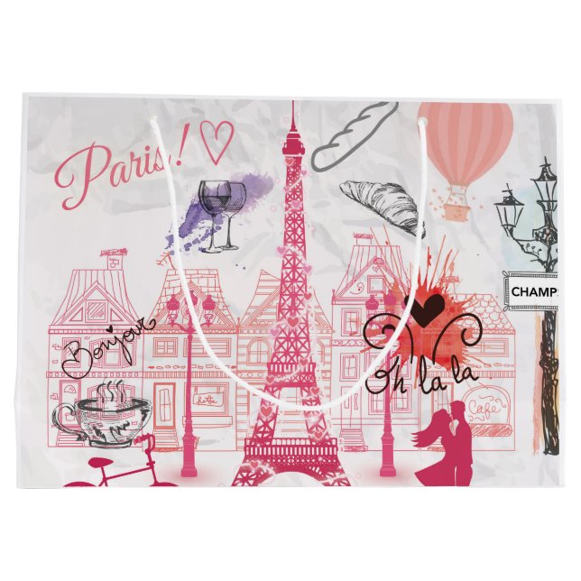 Paris-Magie Große Geschenktüte (Rückseite)