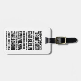 Paris, Mailand, New York, London Custom Text Gepäckanhänger