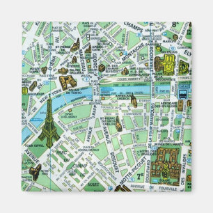 Paris Map Magnet