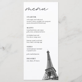 Paris Mariage Moderne Elégant Dîner Menu