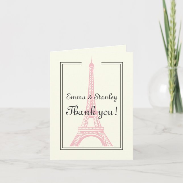 Paris mariage tour Eiffel rose ivoire Merci (Devant)