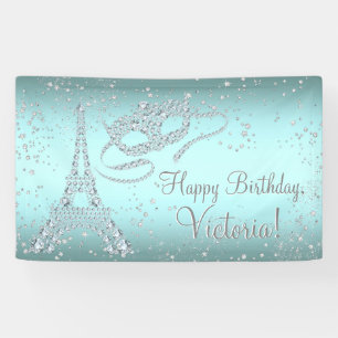 Paris Masquerade Birthday Party Banner