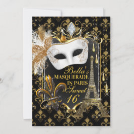 Paris Masquerade Einladungen zum Geburtstag