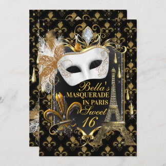 Paris Masquerade Einladungen zum Geburtstag