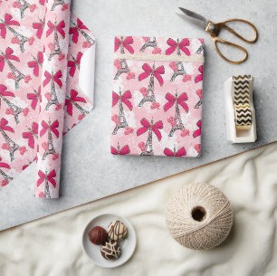 Paris mit Bow Geschenkpapier