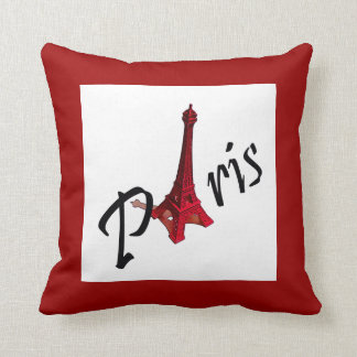 Paris mit Eiffelturm im roten Hintergrund Kissen