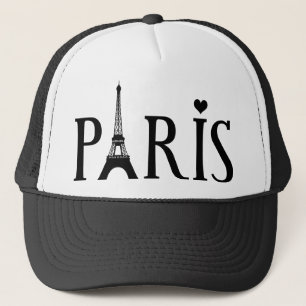 Paris mit Eiffelturm und Liebe Truckerkappe