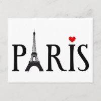 Paris mit Eiffelturm und rotem Herz