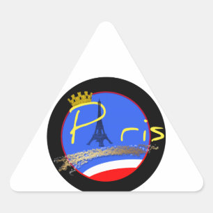 Paris mit Krone - Dreieckiger Aufkleber