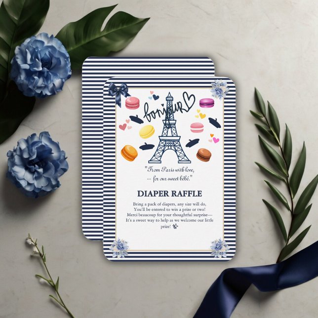 Paris mit Liebe für unsere Sweet Bebe Baby Dusche Begleitkarte (Von Creator hochgeladen)