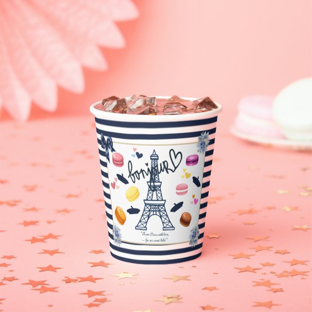 Paris mit Liebe für unsere Sweet Bebe Baby Dusche Pappbecher (Insitu)