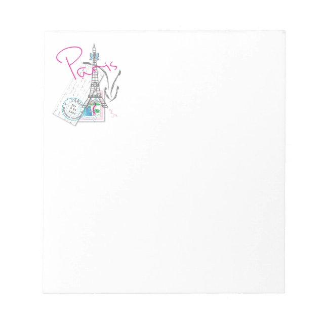Paris mit Liebe und Eiffelturm Notizblock (Vorderseite)