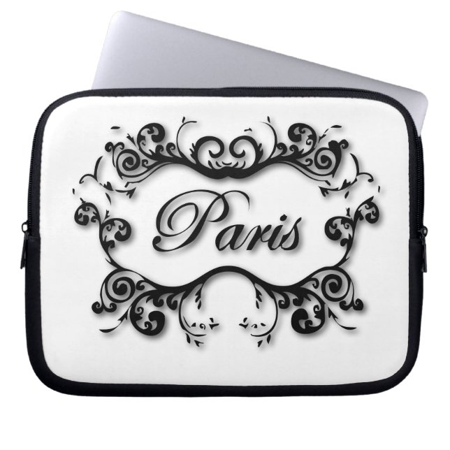 Paris mit Rollen Laptopschutzhülle (Vorderseite)