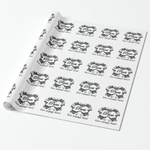 Paris mit Swirling Scrolls Geschenkpapier