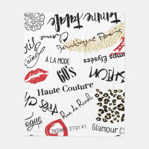 Paris Mode und Glamour nahtloses Muster Fleecedecke