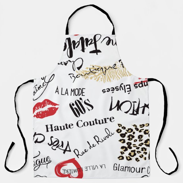 Paris-Mode: Vintages Glamour-Muster. Schürze (Vorderseite)