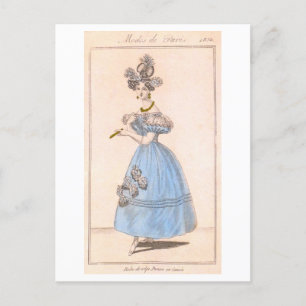 Paris Modedesign 1830 Postkarte