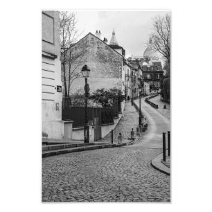 Paris Montmartre Cobble Street Fotodruck