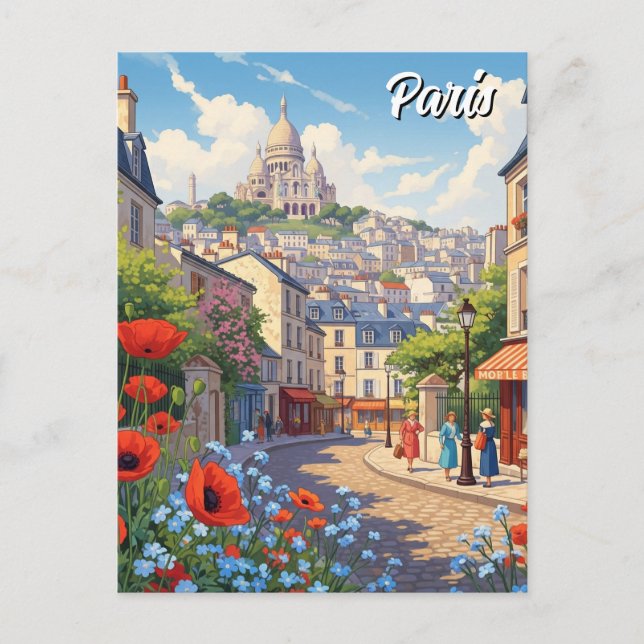 Paris Montmartre Postcard Postkarte (Vorderseite)