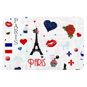 Paris-Muster mit Eiffelturm Magnet