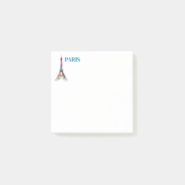 Paris nach den Anmerkungen Post-it Klebezettel (Vorderseite)