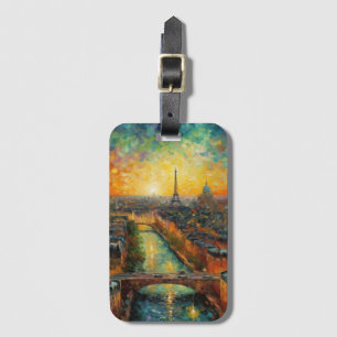 Paris nach Nacht-van-Gogh-Stil Gepäckanhänger