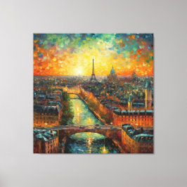 Paris nach Nacht-van-Gogh-Stil Leinwanddruck