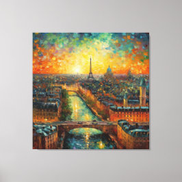 Paris nach Nacht-van-Gogh-Stil Leinwanddruck