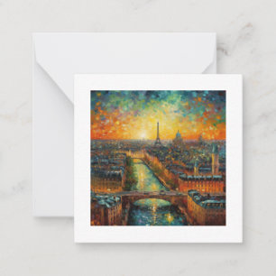 Paris nach Nacht-van-Gogh-Stil Mitteilungskarte