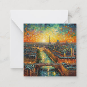 Paris nach Nacht-van-Gogh-Stil Mitteilungskarte