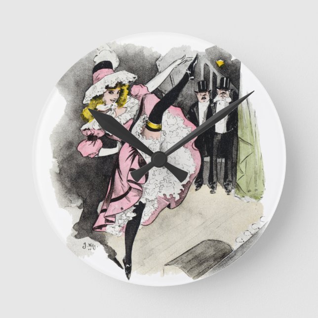 Paris Nachtleben Nr. 1 Runde Wanduhr (Vorderseite)