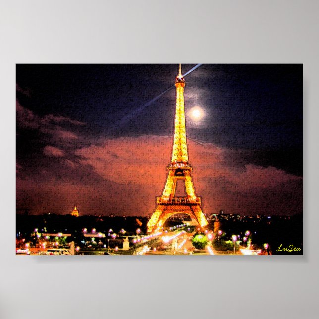 Paris nachts poster (Vorne)