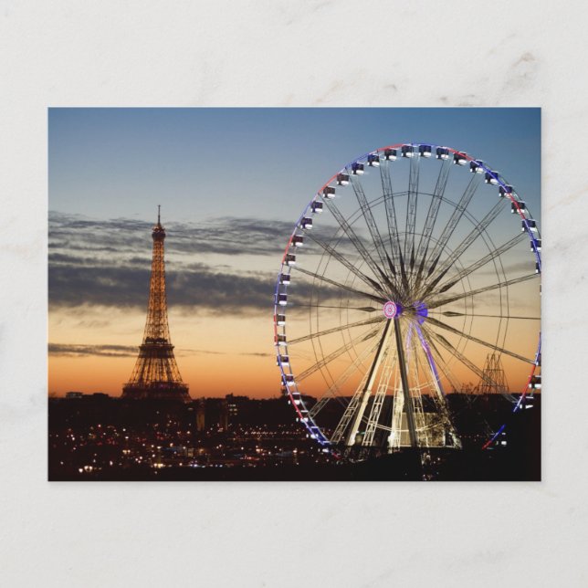 Paris nachts postkarte (Vorderseite)