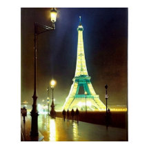 Paris nasser Abend Eiffel To Wer Impressionismus