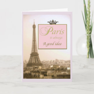 Paris notecards mit Eiffelturm und Zitat Karte