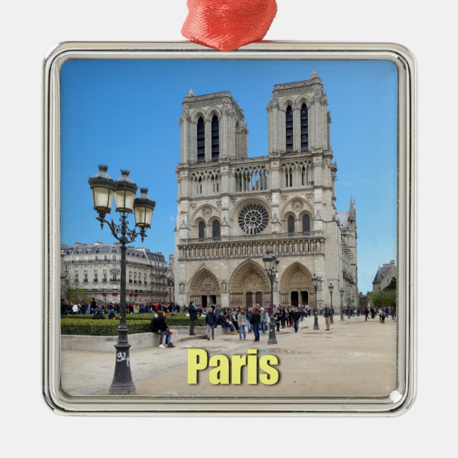 PARIS Notre Dame Silbernes Ornament (Vorne)