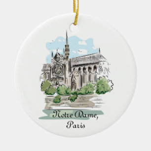 Paris Notre Dame Sketch Design Ornement