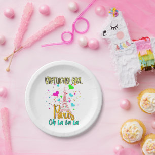 Paris Oh Lala Birthday Girl Eiffel Tower Matching  Pappteller
