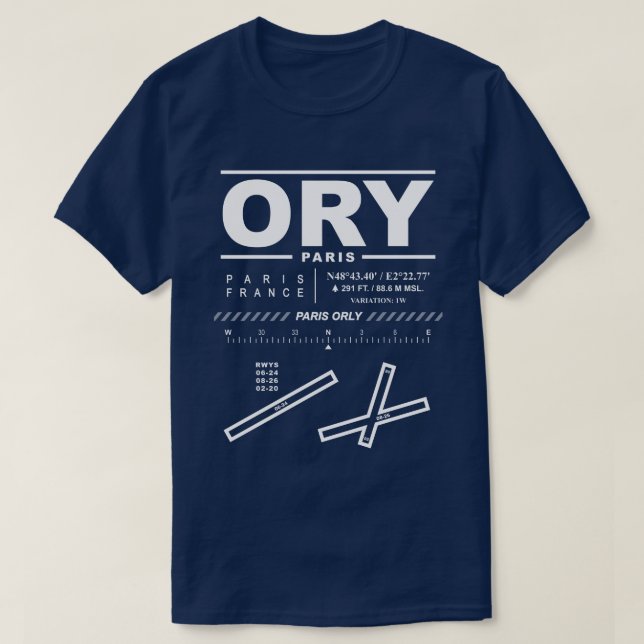 Paris Orly Airport ORY T - Shirt (Design vorne)