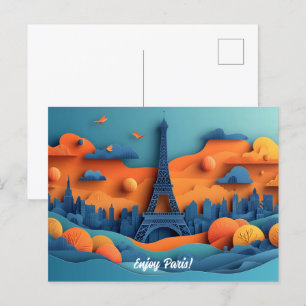 Paris Paper Quilling Art genießen Postkarte