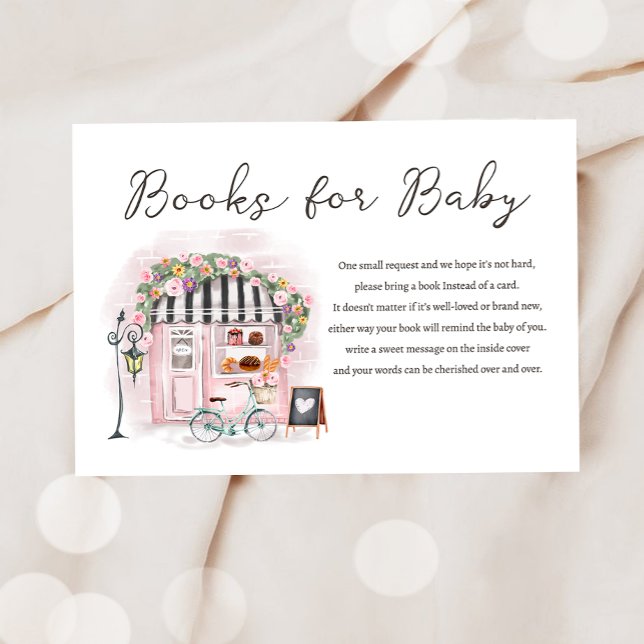 Paris Patisserie Babydusche Bringen Sie ein Buch Begleitkarte (Von Creator hochgeladen)