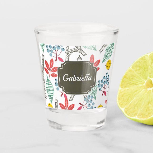 Paris Pattern Schnapsglas (Vorderseite)