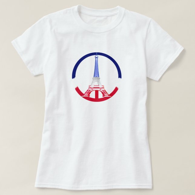 Paris Peace Eiffel Tower T-Shirt (Design vorne)