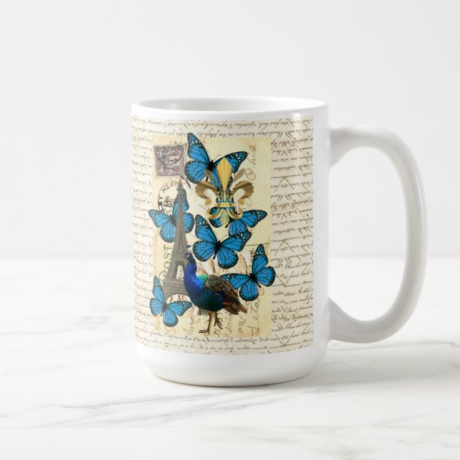 Paris, Pfau und Schmetterlinge Kaffeetasse (Rechts)