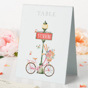 Paris Pink Bicycle Watercolor  Tischaufsteller