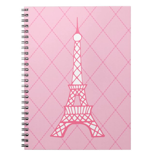Paris Pink Eiffel Tower Student Class Notizblock (Vorderseite)