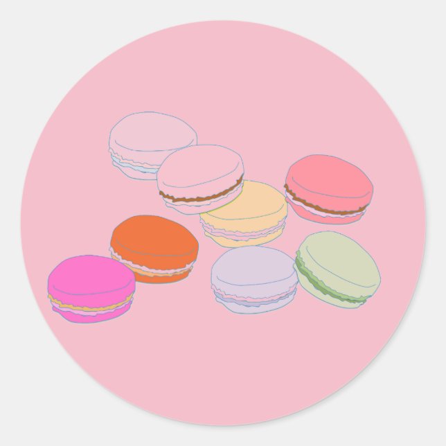 Paris Pink French Macaron Sticker (Vorderseite)