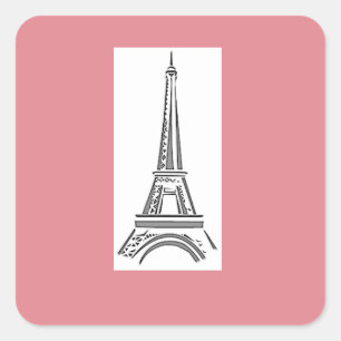 Paris Pink Heart Eiffelturm Aufkleber