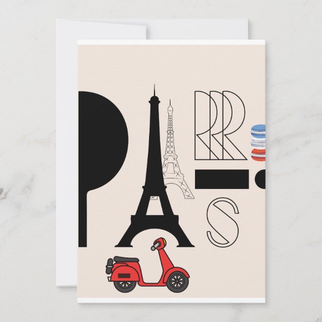 PARIS POSTCARD EINLADUNG (Vorderseite)