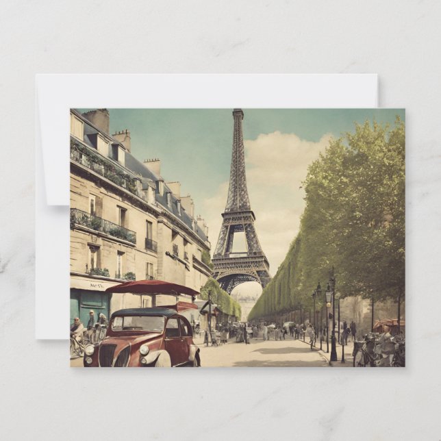 Paris Postcard Feiertagskarte (Vorderseite)